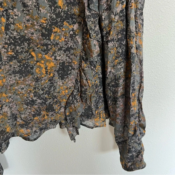 NWOT Isabel Marant Etoile Jelby Khaki Ruffle Long Sleeve Blouse Boho Bohemian 4 - Picture 11 of 15